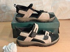Pair Clarks Bio Drive Stone / Back / Nubuck Sandals - UK Size 9