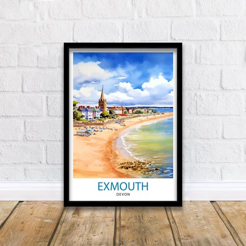 Exmouth devon travel poster - devon,