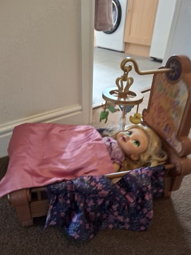 Baby repunzel doll - doll, crib