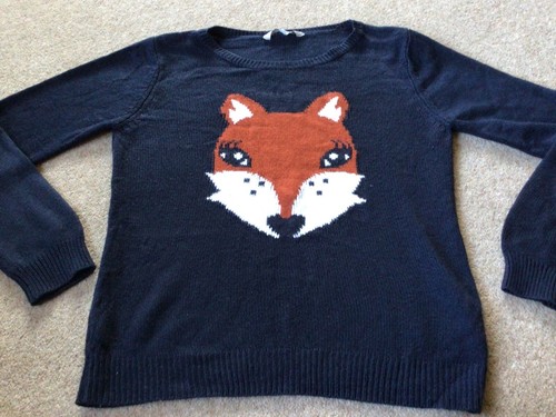 Navy blue peacocks - blue, jumper