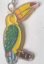 Vintage Retro Keyring Key RING Pelican Tookan Long Beak Bird 