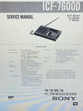 Sony Icf-7600d Service Manual