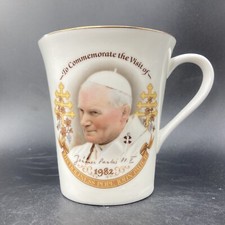 Vintage 1982 Pope John Paul II visit to U.K. bone china mug Mercian china