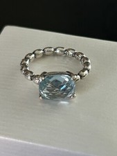 Rare Pandora ‘Cool Breeze’  Blue Topaz Ring Size- 50 Item #190869BTP