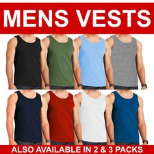 Mens Vest Tops 100% Cotton