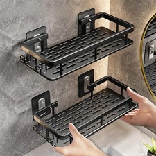 No-Drill Bathroom Shelf Shower Corner Rack Wall Mounted Storage Organizer