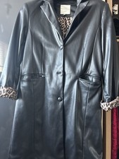 Bagatelle Collection Womens Faux Leather Black Coat