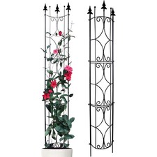 Thealyn 2 Pack Metal Garden Trellis 182x31cm Black Plant Support Climbing Plants