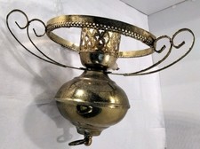 HANGING OIL LAMP FRAME PARTS ONLY CONVERTED ELECTRIC DAMAGED SEE DESCRIPTION 