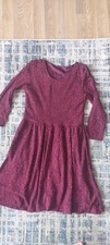 Beautiful Lace Lined Burgundy Dress Age 15