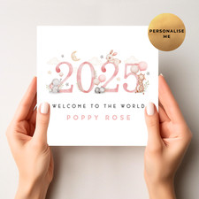 New Baby Card – Cute Baby Congratulations Greetings Card – Baby Girl - Newborn