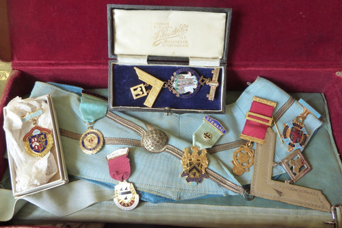 Masonic case contents inc 7 - masonic, &
