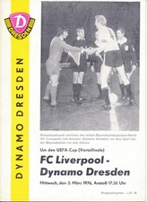DYNAMO DRESDEN East Germany DDR GDR v Liverpool (UEFA Cup) 1975/1976