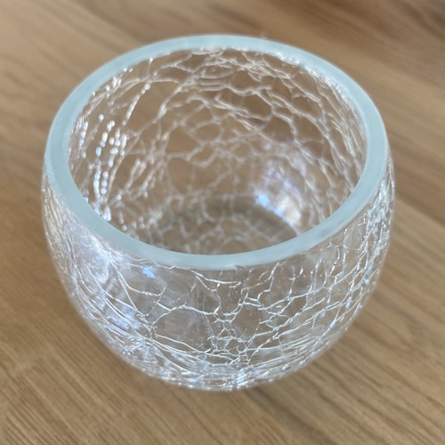 Crackle glass tea light - tea, holder