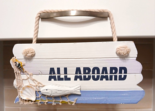 Nautical wooden hanging sign - wooden,