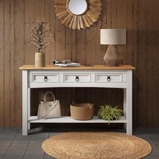 White 3-Drawer Console Table