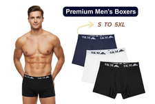 Men's plain boxer shorts 3 6 pack underwear trunks underpants multipack brief
