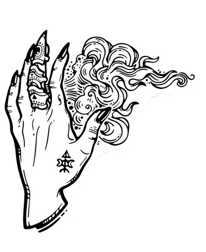 Gothic hand sticker decal - sticker,