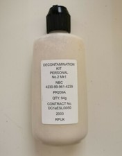 British Army Decontamination Kit NBC Fullers Earth Puffer Bottle Bentonite Clay 