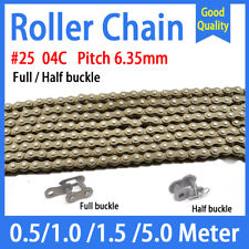 Roller Chain #25 04C Drive Chain Conveyor Chain Pitch 6.35mm & Full/Half Buckle