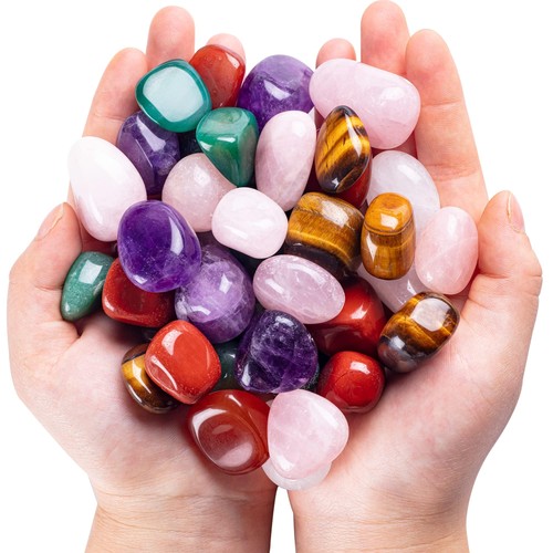 Natural tumbled stones set 3lb - tumbled,