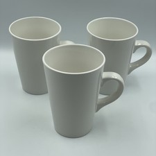 3 x Large Plain White Mugs • Latte Coffee/Tea Cup • VGC