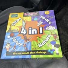 GAME Brain Box 4-in-1 Puzzle Game 10 Minute Challenge Cities Space Sport Nature
