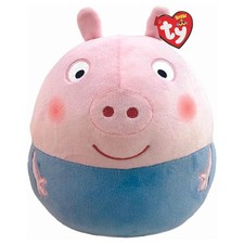 TY  Squish Beanies  Boo Peppa Pig George 10" Plush Stuffed Animal Toy For Kids 