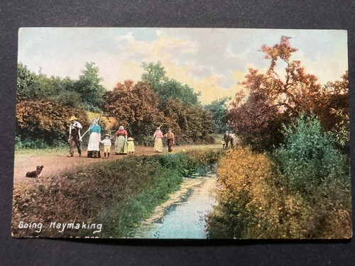 Farming family going - family, haymaking