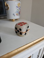 Vintage Onyx Dice Decorative, Huge Red and Black Counts