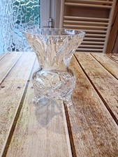 Cut Glass Vase Beautiful Vintage Unusual Shape