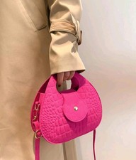 Womens Hot Pink Textured Mini Handbag – Bold, Chic & Contemporary Hot Pink