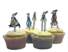 Cake Toppers 30 Fashion Figure Drawings Themed 30 Stand Up Edible Wafer Paper