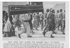 DARK DOOR THAT CLOSES THE NARROW VAULT OF DEATH COFFIN CARRY c 1920 CUTTING CLIP