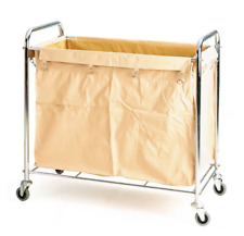 GPC Rectangular Folding Laundry Trolley 150kg Capacity Chrome Frame With Wheels