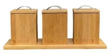 Bamboo Wooden Tea Coffee Sugar