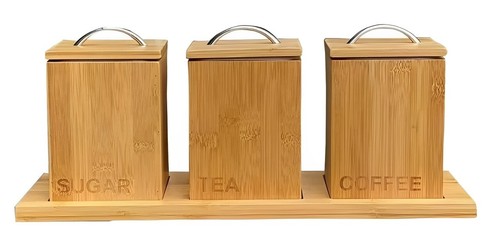 Bamboo wooden tea coffee - coffee, sugar