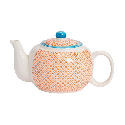 Hand printed teapot - teapot,