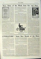 Antique Old Print Motor Car Advertisement 1916 Dunlop Coats Tricycle Boot 20th