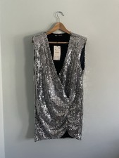 BNWT Zara silver sequin