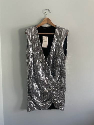 Bnwt zara silver - silver, sequin