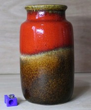 Scheurich West German Red & Brown Fat LCeramic Art Vase 237-15 