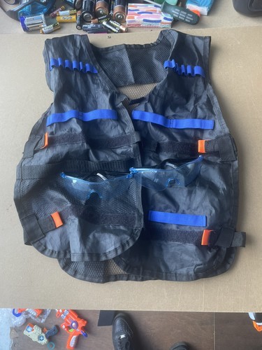 Nerf vest goggles blue vgc - nerf,