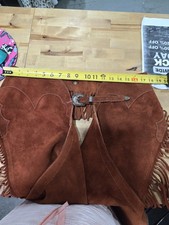Vtg Leather Chaps Brown Suede