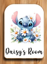 Personalised Daisy Stitch Shop Office Name Plate Door Plaque Children Kid Gift