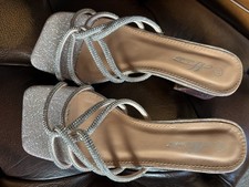 Sparkly Knot Detail Block Heel Sandals Rose Gold 4