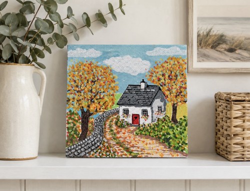 Original hand painted autumn - hand,