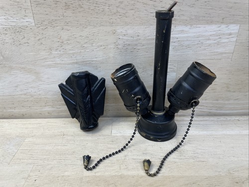 Antique lamp parts floor - floor, black
