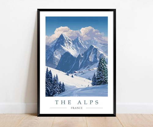 French alps travel - alps, poster