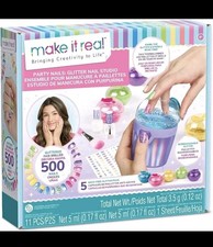 Make It Real: Party Nails Glitter Nail Studio - DIY Nail Kit Ages 8+ New 